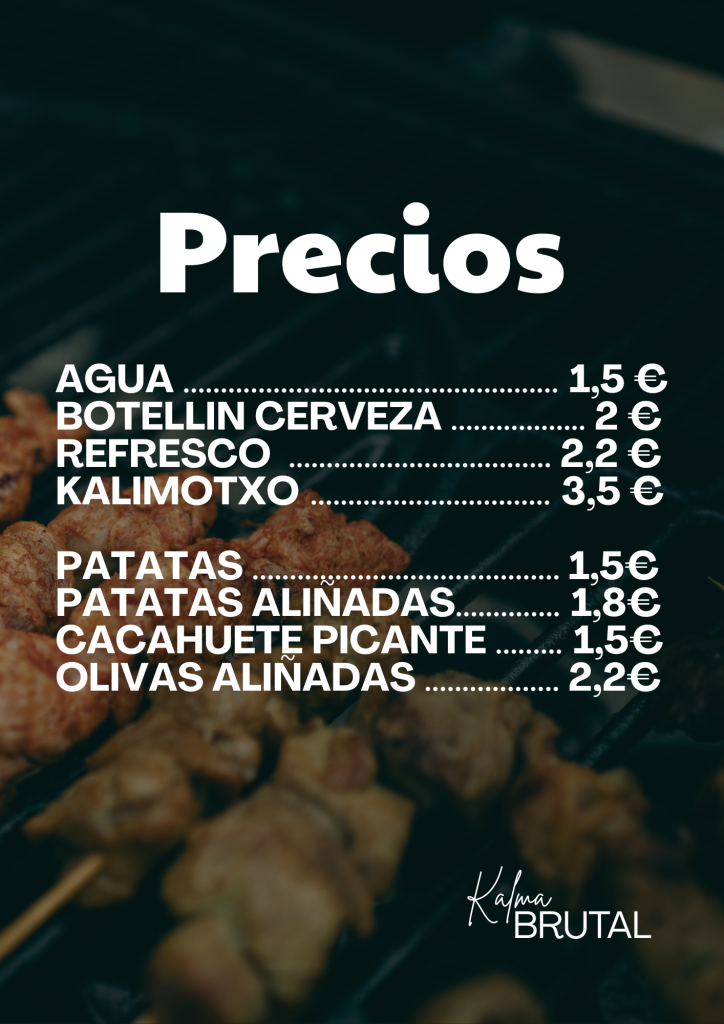 Productos y precios Chill Out Derio